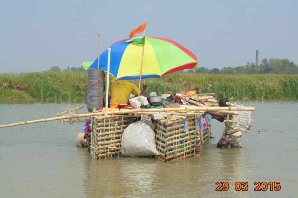 India first time empty Plastic Bottles Boat Expedition Mayapur to Kolkata - 2015