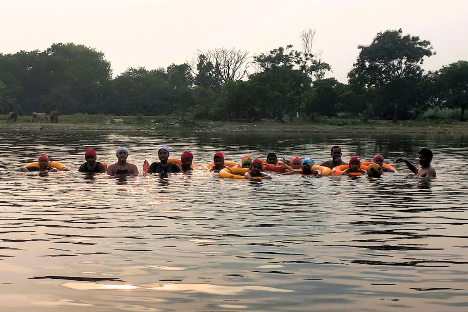 Swimming class group image